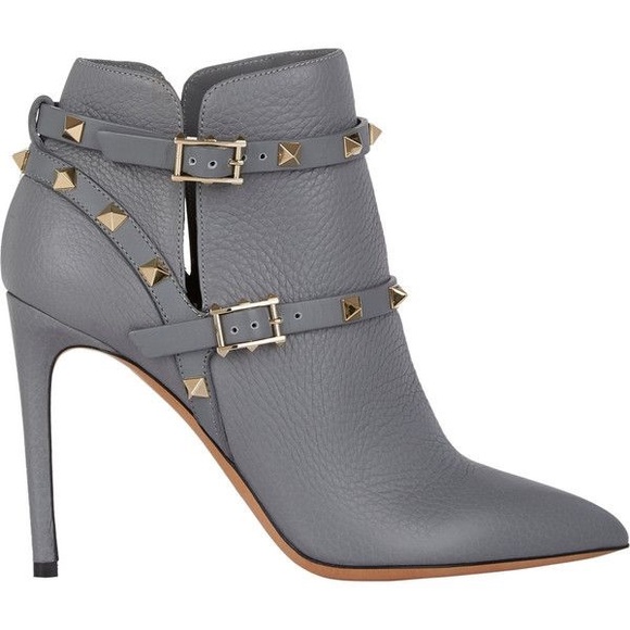 Valentino Rockstud High Heel Ankle Boot Gray 36 - Picture 4 of 7